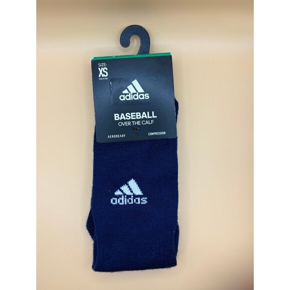 adidas Other - Adidas Over The Calf Baseball Socks Youth Sz 9C- 1Y Compression Navy Blue‎ NEW